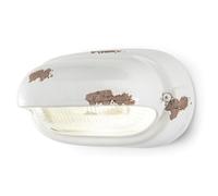 Ferroluce Retrò Applique con Palpebra Orizzontale, Bianco