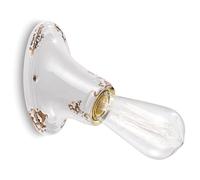 Ferroluce Retrò Minimal Applique Vintage E27, 77 W, Bianco Lucido, 14x11x9 cm