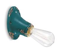 Ferroluce Retrò Minimal Applique Vintage E27, 77 W, Verde Lucido, 14x11x9 cm