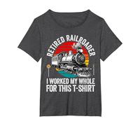 Ferroviario Jubilado Trabajador ferroviario Jubilación Tren Amante Camiseta, Mujer Tallas Grandes, Jaspeado Oscuro, 6XL Grande