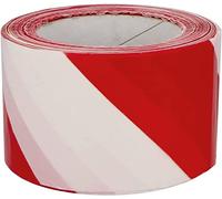 FERRRETELIX Cinta señalizacion 70 mm ancho x 100 mts largo roja blanca impresa a 2 caras