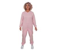 FERRUCCI COMFORT Pijama de pijama sanitario calor manga larga 1 cremallera/cremallera detrás de la espalda invierno tejido pesado, Rosa, XL