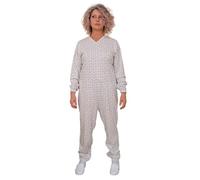 FERRUCCI COMFORT Pijama sanitario de algodón fresco para ancianos, manga larga, cierre de espalda e interior de la pierna, incontinencia, Alzheimer, fabricado en Italia, color blanco femenino, XL