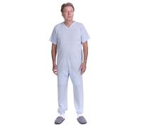 Ferrucci Comfort - Pijama sanitario de una pieza, manga corta, 1 cremallera/zip detrás de la espalda, para verano, S