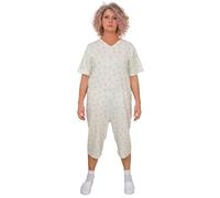 FERRUCCI COMFORT Pijama Sanitario Verano Manga Corta Pantalones Cortos - 9012/6 - Cremallera en el Dorso e Interior de las Piernas, para Mayores, Alzheimer, Incontinencia, Femenino, XL