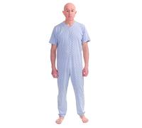 FERRUCCI COMFORT Pijama Tutón Sanitario Sentimento Manga Corta 1 Cremallera/Cremallera Detrás De La Espalda De Verano (Azurro / Cielo, XXL)
