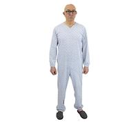FERRUCCI COMFORT Pijama Tutón Sanitario Simplicidad Manga Larga 3 Cremalleras/Cremallera Detrás de Espalda y Interior Pierna de Verano (Azurro/Cielo, XXL)