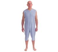 Ferrucci Pijama sanitario sin mangas con pantalón corto 1 cremallera detrás de la espalda de verano - 9008/7 azul claro L