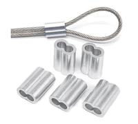 ferrules para cable de acero 10-50 Uds. Durable M1 a M12 manga de engarzado doble agujero Hardware Clip Cable fijación aluminio virolas alambre cuerda acero(50Pcs M1.5)
