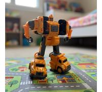 FERRY JUGUETES Robot 5 en 1 Transformable a retrofricción - Montaje de 5 vehículos de astillero en un robot potente - Color amarillo