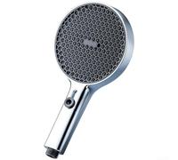 Ferrygood - Juego de alcachofa de ducha con cuatro modos de pulverización, pulso de lluvia de mano, parte trasera mezclada, plata, plomizo, gris, crema, blanco, cobre, ABS, silicona, fácil de instalar