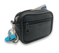 Fersora Mini Monedero Hombre Pequeño Monedas de Piel con Cremallera, Llavero, Tarjetero - Cartera Monedero Hombre - Billetera Pequeña - Monederos Pequeños - Travel Wallet - Porta Moedas Homem