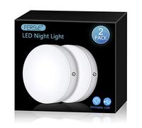 Ferswe Luz Nocturna, LED Luces Noche con Batería de 1000 mAh, Luz Táctil Regulable para Armario, Dormitorio, Baño, Cocina, Salón (2 Piezas)