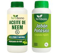 Fertibono - Jabón Potásico y Aceite de Neem - 1L + 1L - Limpieza y Cuidado Natural para Plantas y Jardín - 100% Ecológico y Biodegradable