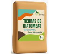 FERTIBONO Tierra de diatomeas 8 kg · Super micronizada · Multiusos para jardín, plantas y gallineros · Polvo natural fácil de aplicar