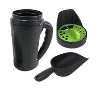 Fertilizante esparcidor de sal, tamaño de agujero ajustable, práctico | Coctelera de mano, dispensador de batido de 2.5 L, dispensador de sal de nieve | Esparcidor de alimentos de tierra, dispensador