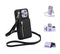 Fertilvrsus Phone Case, Fertilvrsus Wallet Case, PU Leather Flip Cover with Hand Strap, with Card Slots, Crossbody Lanyard (Black,A54 4G/5G)