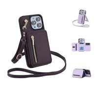 Fertilvrsus Phone Case, Fertilvrsus Wallet Case, PU Leather Flip Cover with Hand Strap, with Card Slots, Crossbody Lanyard (Deep Purple,A73 4G/5G)