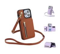 Fertilvrsus Phone Case, Fertilvrsus Wallet Case, PU Leather Flip Cover with Hand Strap, with Card Slots, Crossbody Lanyard (Brown,A53 4G/5G)