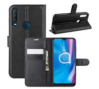 Fertuo Funda para Alcatel 1S 2020 / 1V 2020 / 3L 2020, Carcasa Libro con Tapa de Cuero Piel Wallet Case Flip Cover con Kickstand, Hebilla Magnetica, Ranuras para Tarjetas para Alcatel 1S 2020, Negro