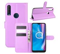 Fertuo Funda para Alcatel 1S 2020 / 1V 2020 / 3L 2020, Carcasa Libro con Tapa de Cuero Piel Wallet Case Flip Cover con Kickstand, Hebilla Magnetica, Ranuras para Tarjetas para Alcatel 1S 2020, Púrpura