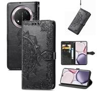 Fertuo Funda para Honor Magic 7 Lite 5G, Carcasa Libro con Tapa de Cuero Piel con Ranuras de Tarjeta, Soporte, Cierre Magnético [Mandala] Wallet Case Flip Cover para Honor Magic 7 Lite 5G, Negro