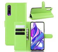 Fertuo Funda para Huawei P Smart Pro, Carcasa Libro con Tapa de Cuero Piel Wallet Case Flip Cover con Kickstand, Hebilla Magnetica, Ranuras para Tarjetas para Huawei P Smart Pro, Verde