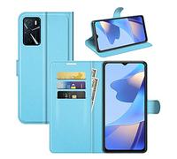 Fertuo Funda para OPPO A16 / A16S / OPPO A54S, Carcasa Libro con Tapa de Cuero Piel Wallet Case Flip Cover con Kickstand, Hebilla Magnetica, Ranuras para Tarjetas para OPPO A16, Azul