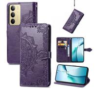 Fertuo Funda para Realme C75 4G / C71 / Realme 14x 5G, Carcasa Libro con Tapa de Cuero Piel con Ranuras de Tarjeta, Soporte, Cierre Magnético [Mandala] Wallet Case Flip Cover, Púrpura