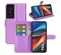 Fertuo Funda para TCL 50 SE, Carcasa Libro con Tapa de Cuero Piel Wallet Case Flip Cover con Kickstand, Hebilla Magnetica, Ranuras para Tarjetas para TCL 50SE, Púrpura