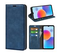 Fertuo Funda para ZTE Blade A52, Funda Libro con Tapa de Cuero Piel Flip Cover Case con Cierre Magnetica, Ranuras para Tarjetas [Interna de Silicona] Carcasa para ZTE Blade A52, Azul