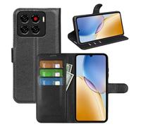 Fertuo Funda para ZTE Blade A56, Carcasa Libro con Tapa de Cuero Piel Wallet Case Flip Cover Fino con Soporte, Hebilla Magnetica y Ranuras para Tarjetas, Negro