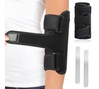 Férula de codo de túnel cubital para soporte nocturno del nervio cubital, codera ajustable con 2 férulas de fibra de vidrio extraíbles para una mejor transpirabilidad, estabilizador de brazo para