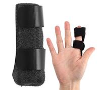 Férula de Dedo para Dedo en Mazo, Dedo en Gatillo, Dedos Rotos, Lesiones Deportivas, Soporte de Dedo Ajustable, Soporte Estabilizador de Dedo para índice, Dedo Medio, Anillo, Dedo Meñique(Negro)