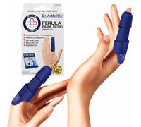 Férula Dedo Desarrollada por Médicos - Ortesis para Dedo Índice, Medio, Anular y Meñique - Férula Extensora Acolchada - Protector Dedos para Rehabilitación - S/M (Azul Marino, 2 unidades)