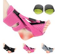 Ferula Nocturna Fascitis Plantar 3 Correas Soporte Ajustables Transpirable Férula Pie Tobillera Con Arqueado Para Tendinitis De Aquiles, Caída Del Pie, Problemas En El Talón Del Tobillo (Rosa)