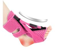 Férula nocturna para fascitis plantar, soporte ligero para la caída del pie, alivio del dolor en el talón, soporte para el tobillo para hombres y mujeres, férula rosa para caída del pie, fascitis pla