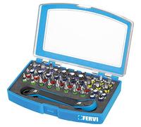 Fervi 402-0 Insertos Con Ratchet, Set 41 Piezas, Cian/Negro