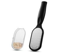 FERYES Lima de pies con atrapador de piel muerta, limpiador de pies Genius para pedicuras sin desorden, raspador de talón para tratamiento de talón agrietado, escofina de pies de uso húmedo y seco