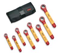 FESA Juego de llaves de trinquete aisladas, juego de 8 llaves de caja de 1000 V con bolsa de almacenamiento, llaves métricas aisladas incluidas en este juego de herramientas de electricista de 7 mm, 8