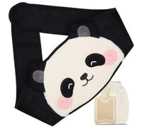 Fesaizwi Cinturón para bolsa de agua caliente, 3 en 1, cinturón de 1 l, botella de agua caliente con funda, botella de agua caliente de animales, perfecta para espalda, vientre y cuello (panda)