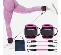 Fesatccoz Bande di resistenza Della caviglia 3 pezzi Set, estensibile D-Forma gambe e fianchi attrezzature di esercizio Donne Bande elastiche per Palestra Pulley Pilates