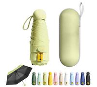 FESDMOH Paraguas Plegable, Umbrella para Viaje, Ultraligero, Compacto, Portátil, Caja de Paraguas Cápsula, para Hombre y Mujer (Verde Matcha)