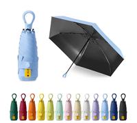 FESDMOH Paraguas Plegable, Umbrella para Viaje, Ultraligero, Compacto, Portátil, Paraguas para el sol para Hombre y Mujer (Azul cielo)