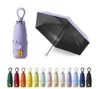 FESDMOH Paraguas Plegable, Umbrella para Viaje, Ultraligero, Compacto, Portátil, Paraguas para el sol para Hombre y Mujer (Morado)