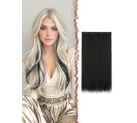 FESHFEN Extension Capelli Nero Clip Sintetici Colorati Posticci per Donna