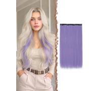 FESHFEN Extension Capelli Viola Chiaro Clip Sintetici Posticci per Donna