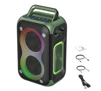 Fesjoy Altavoz Portátil de 60 W de Alta Potencia con Luces RGB y Batería Larga Duración para un Disfrute Duradero la Música, Altavoces Inalámbricos para el Hogar/al Aire Libre (Verde)