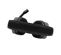 Fesjoy Auriculares Ajustables para Colocar sobre la Oreja para PC, Portátil, Auriculares Juegos con Cable de 3,5 Mm con Micrófono, Negros Cancelación de Ruido Rojo Jugadores (Negro y Rojo)