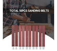 Fesjoy Bandas de Lijado de Primera Calidad Papel Lija Larga Duración para un Pulido Eficiente 10 Piezas Grano 60/80/120/240/320/400/600/800/1000, Adecuado para la Mayoría las Máquinas Lijado Banda,